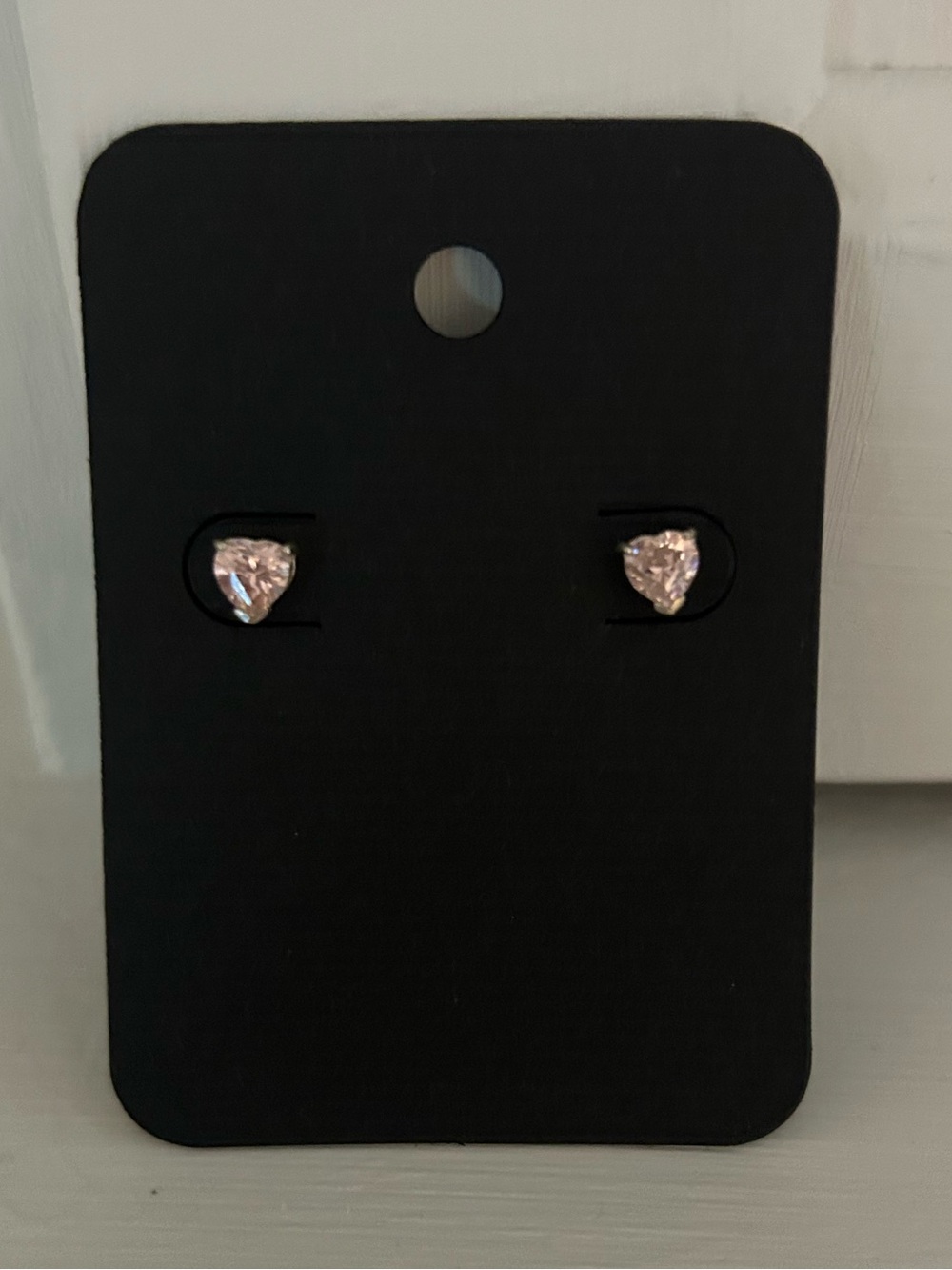 Heart-Shaped Pink gemstone Stud 925 silver Earrings  - Sparkling Everyday Accent